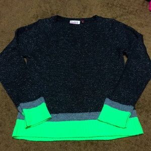 SO sparkly black & green sweater 16 XL girls EUC